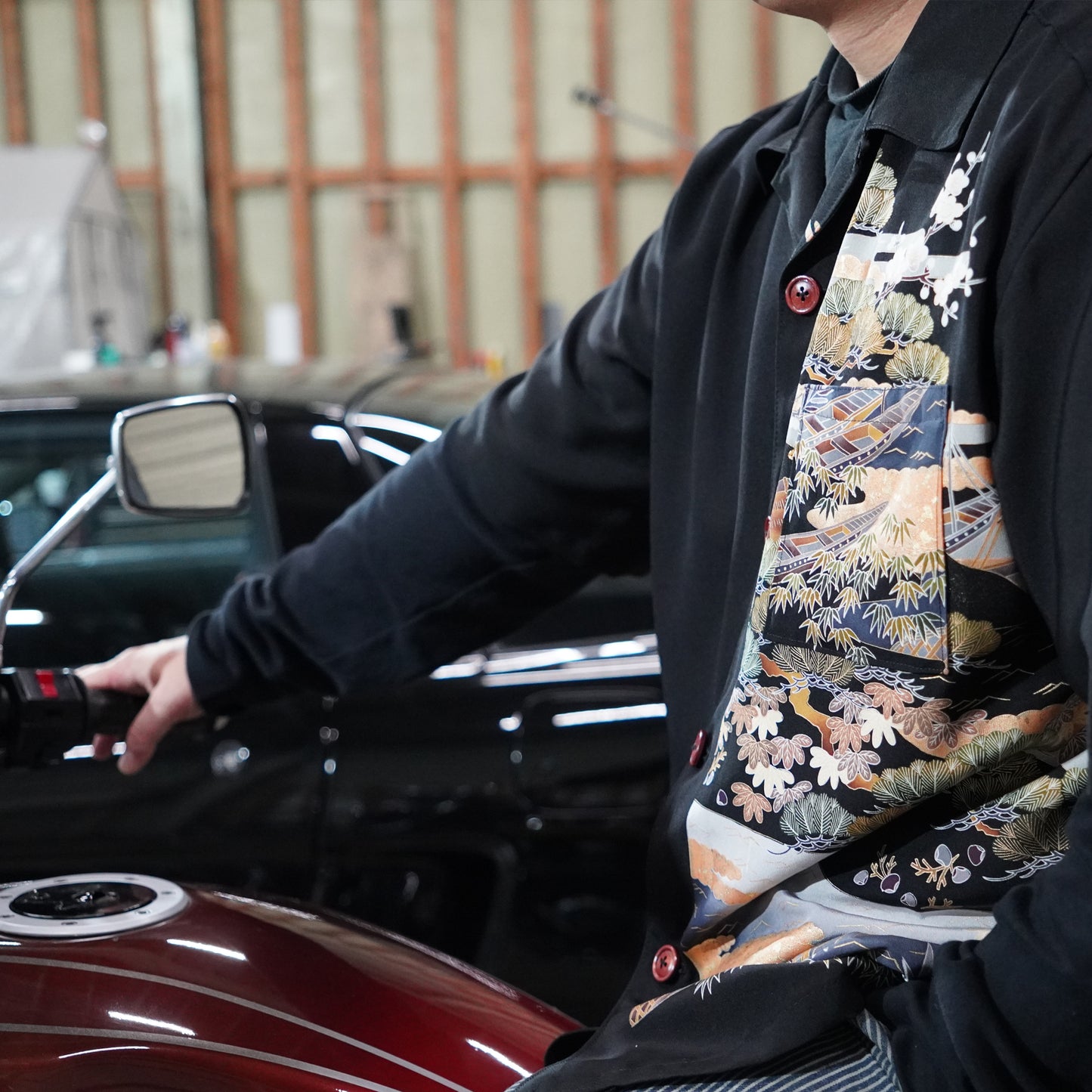 A one-of-a-kind SHIBUI Kimono Remake Aloha, made from authentic kimono.